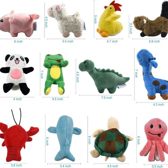 Squeaky Plush Dog Toy Pack for Puppy, Small Stuffed Puppy Chew Toys 12 Dog Toys - Picture 8 of 9